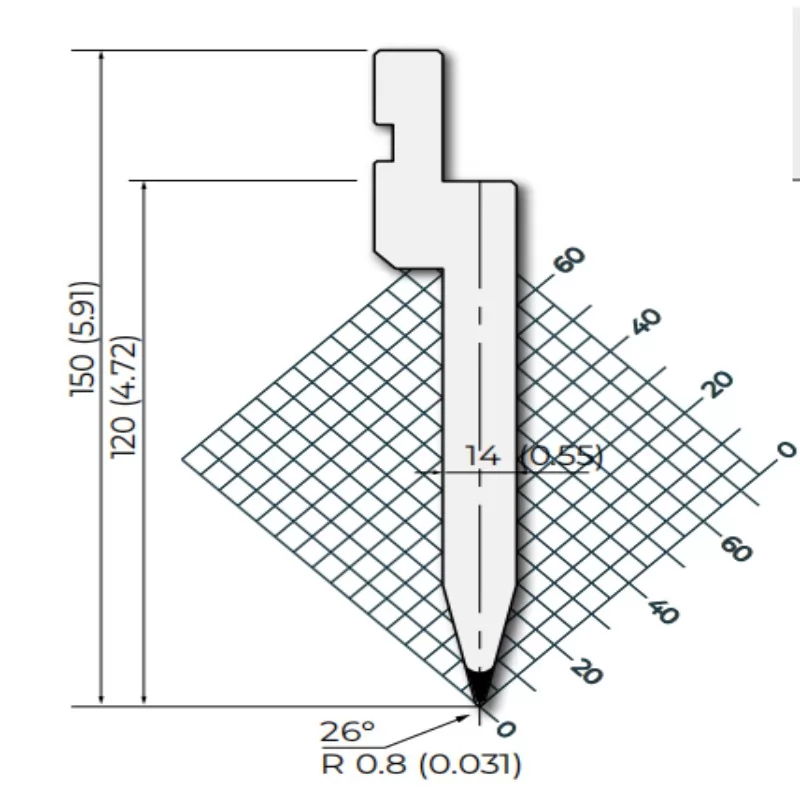 Amada style 26°R0.8 Press Brake Punches  