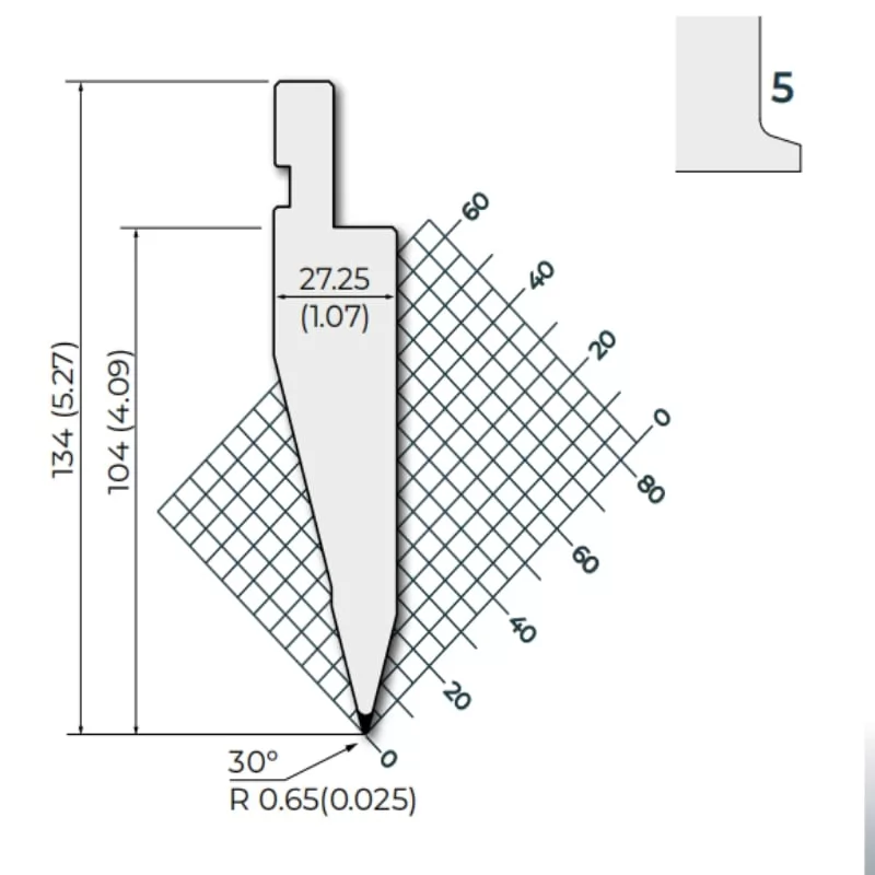 Amada style 30°R0.65 Press Brake Punches