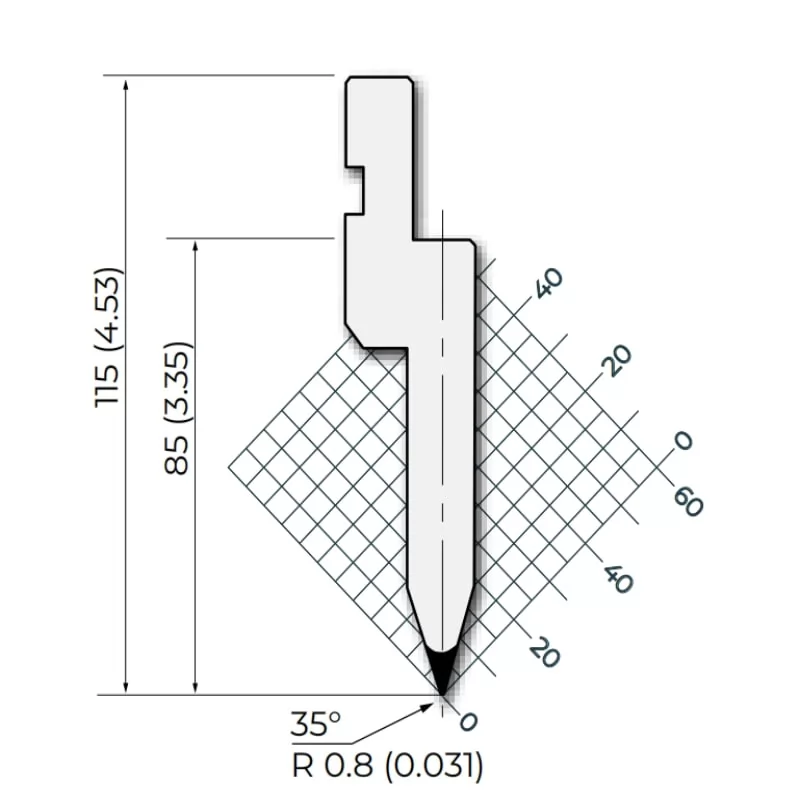 Amada style 35°R0.8 Press Brake Punches