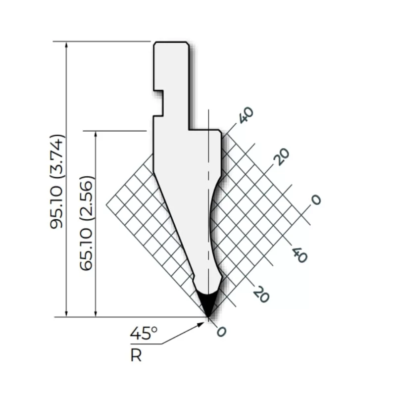 Amada style 45°R1 Press Brake Punches    