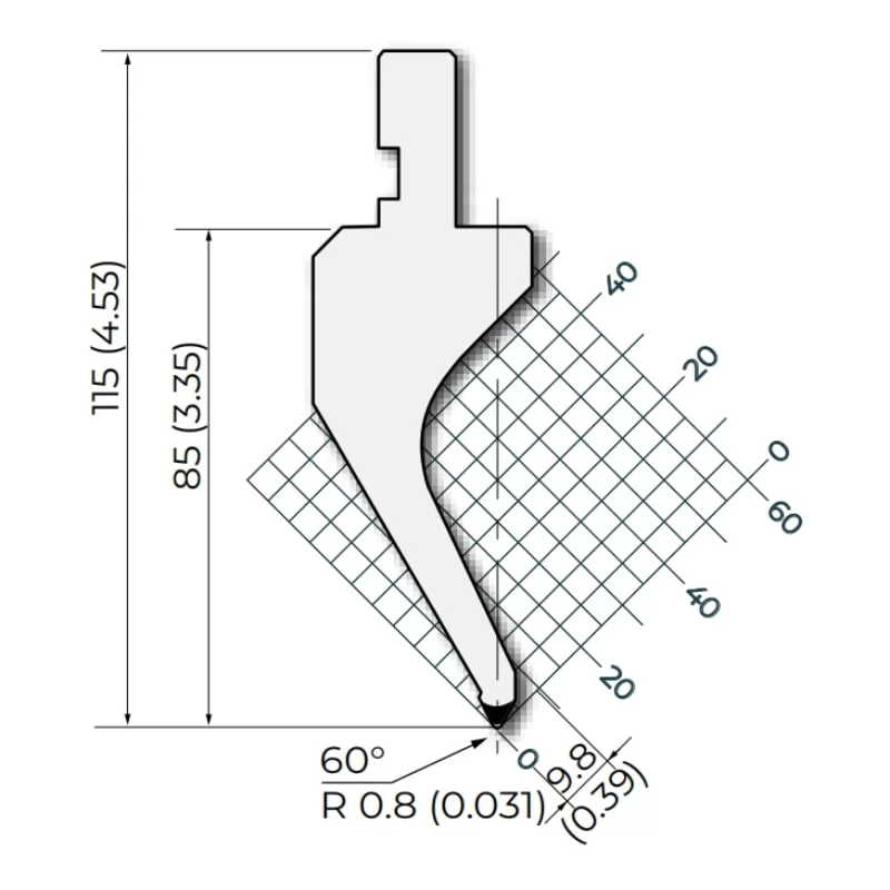 Amada style 60°R0.8-3 Press Brake Punches  