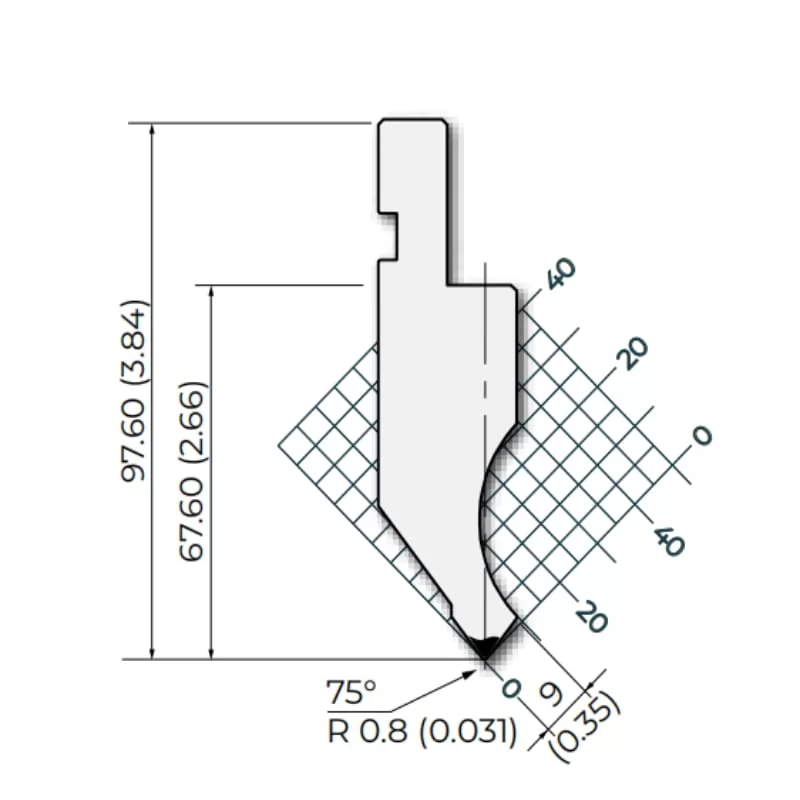 Amada style 75°R0.8 Press Brake Punches      