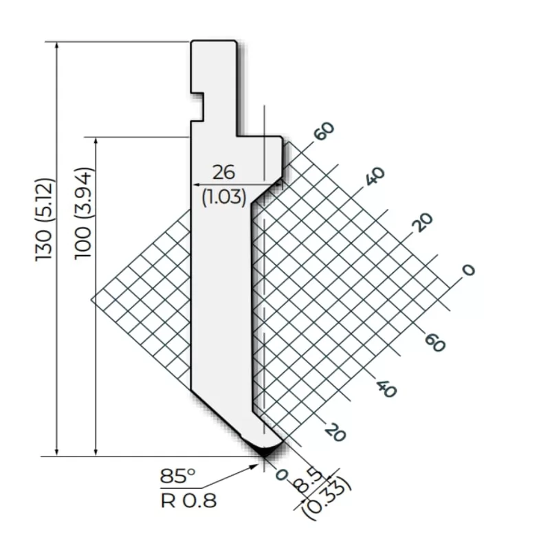 Amada style 85°R0.8 Press Brake Punches