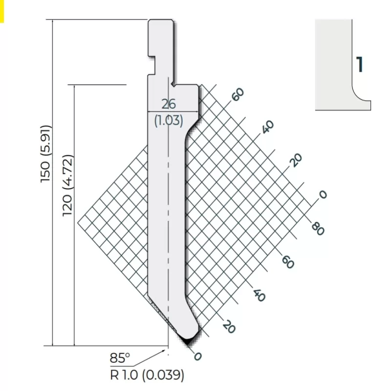 Amada style 85°R1 Press Brake Punches