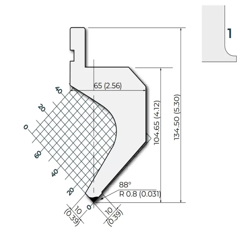 Amada style 88°R0.8-2 Press Brake Punches