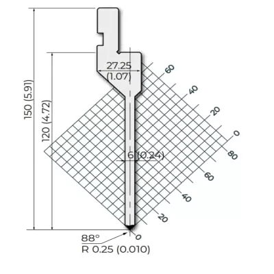 Amada style 88°R0.25 Press Brake Punches