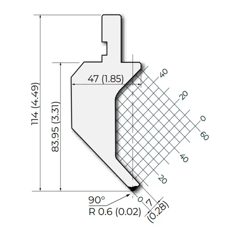 Amada style 90°R0.6 Press Brake Punches