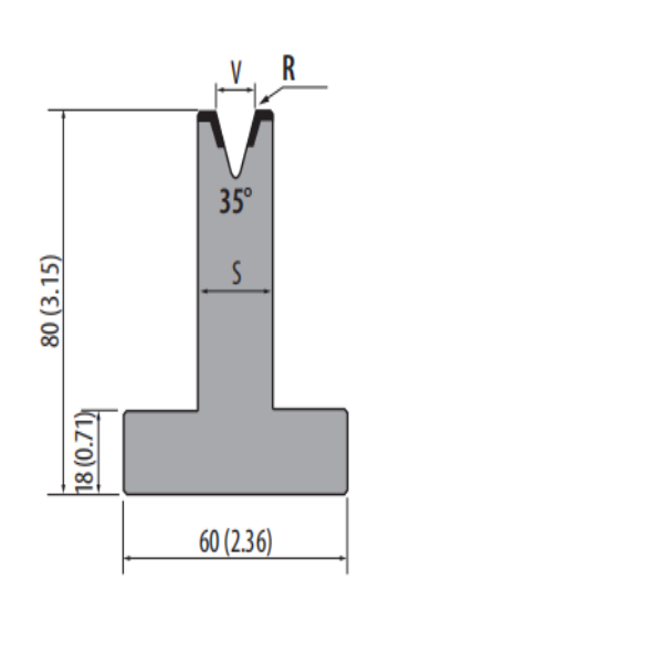 Amada style H80 35° 1V Press Brake Dies