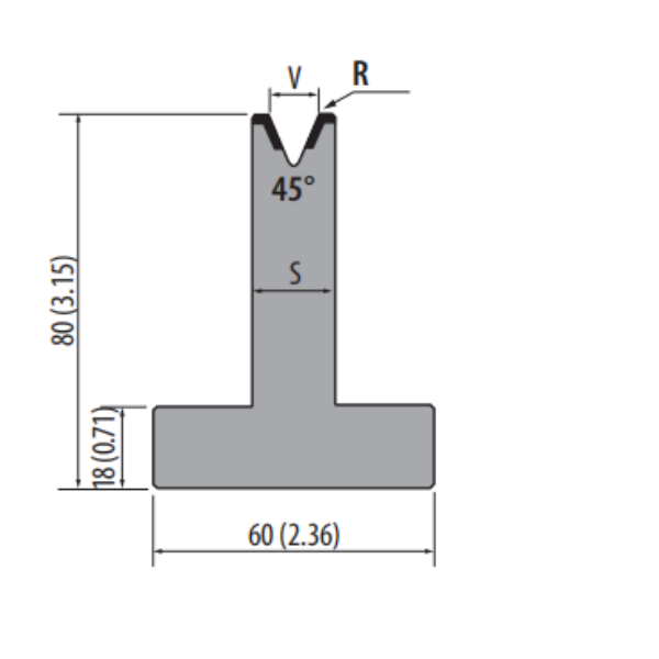 Amada style H80 45° 1V Press Brake Dies