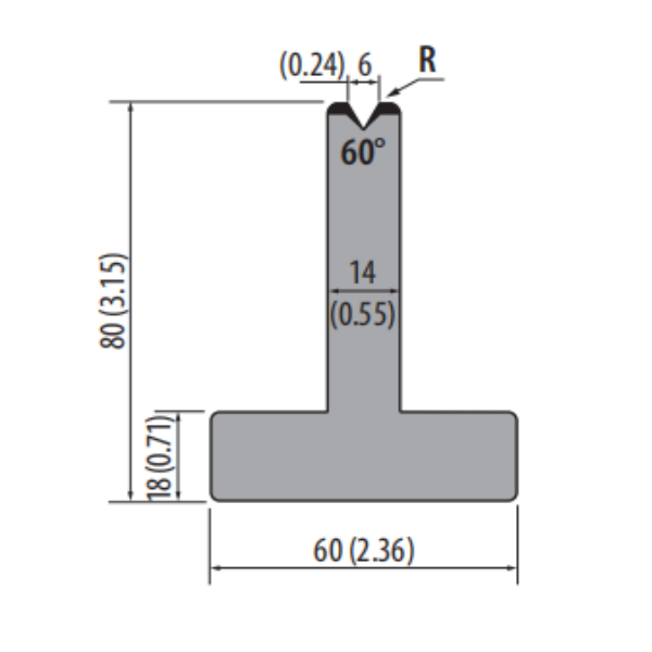 Amada style H80 60° V6,V8,V10,V12,V16,V20,V25 Press Brake Dies