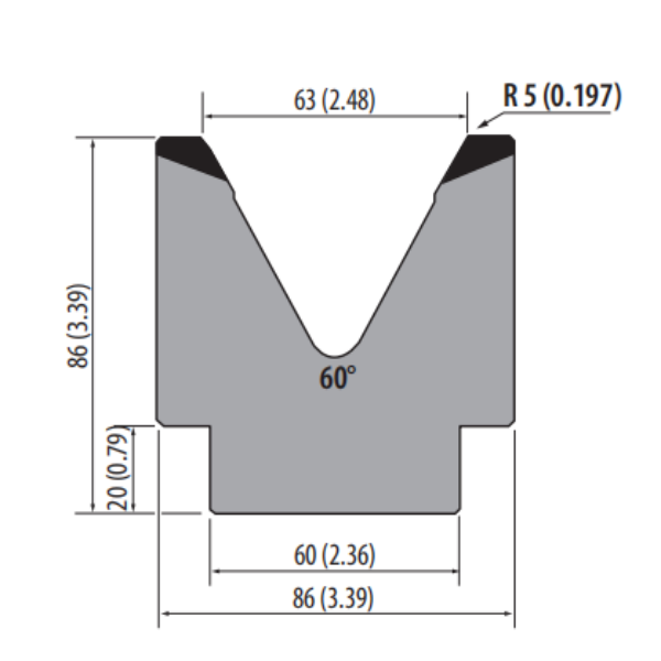 Amada style H86 60° V63 Press Brake Dies